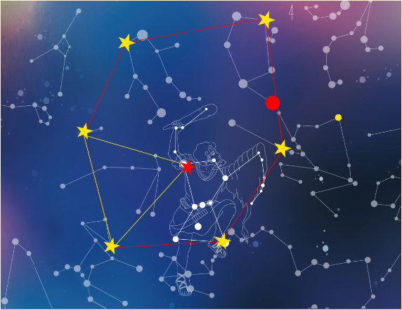 冬の大三角形とダイヤモンド